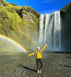 The stunning Skógafoss waterfall in Iceland. 
