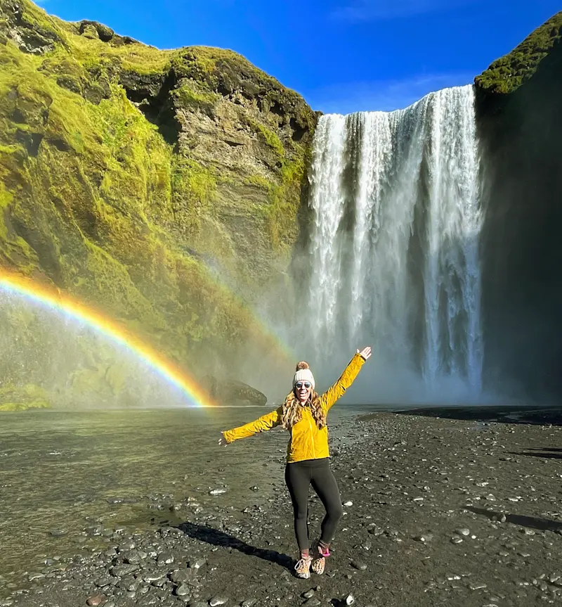 The stunning Skógafoss waterfall in Iceland. 