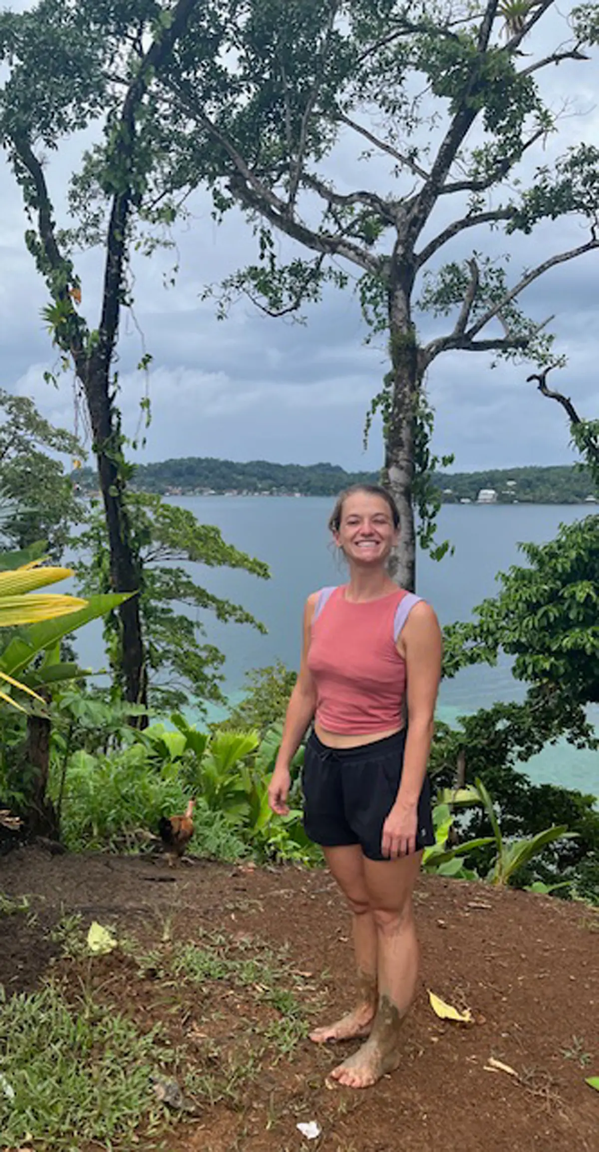 Barefoot jungle hiking in Panama.