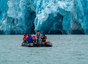 Appreciating the scale of Dawes Glacier, Endicott Arm, Alaska. 