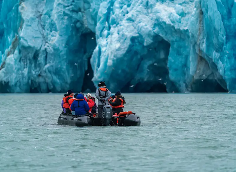 Appreciating the scale of Dawes Glacier, Endicott Arm, Alaska. 