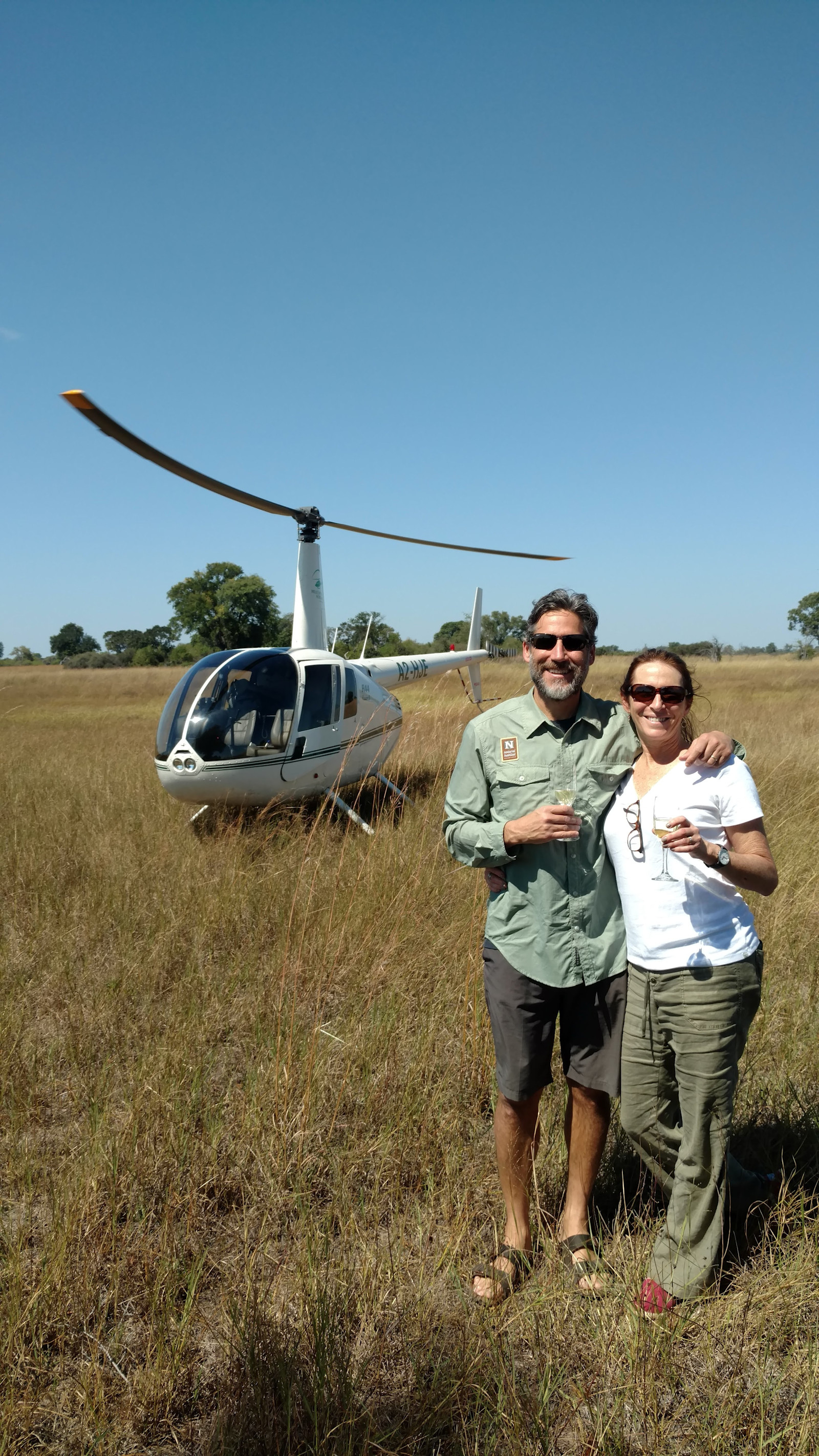 About to fly through the sky with my wife, Laura, in Kenya.