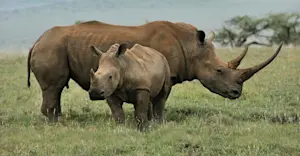 White rhinos, Nairobi National Park, Kenya.
