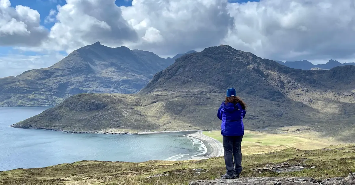 Taking in the breathtaking beauty of the Scottish Highlands.
