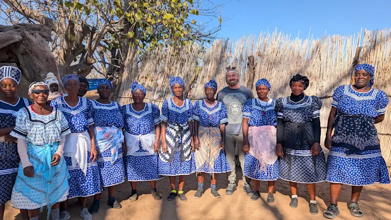 Visiting the Impalila island village mothers in Namibia.