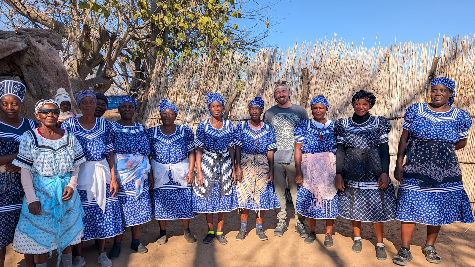 Visiting the Impalila island village mothers in Namibia.