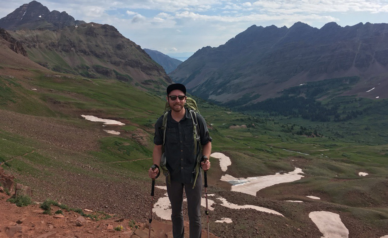 Climbing through alpine country on the Pass Loop, Colorado.