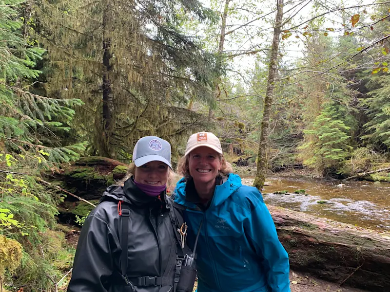 With Expedition Leader Moira Le Patourel in the Great Bear Rainforest, British Columbia.
