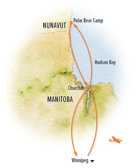 Trip map for Polar Bears of Arctic Nunavut
