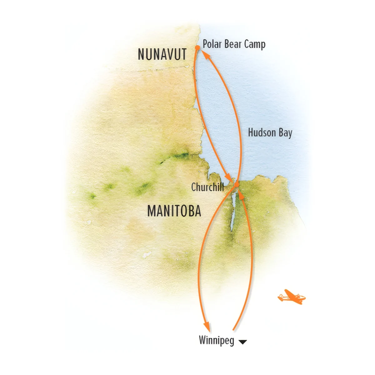 Trip map for Polar Bears of Arctic Nunavut