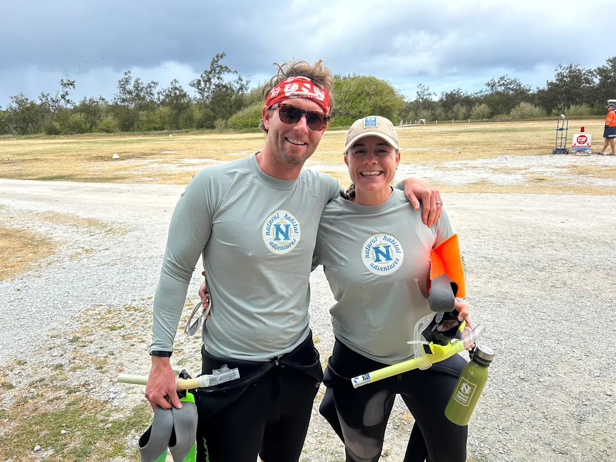 Gearing up for another epic snorkel session on Lady Elliott Island at the Great Barrier Reef in Australia.
