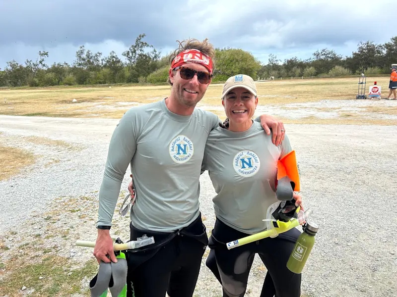 Gearing up for another epic snorkel session on Lady Elliott Island at the Great Barrier Reef in Australia.