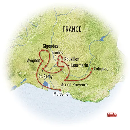 Trip map for Provence: La Belle Vie