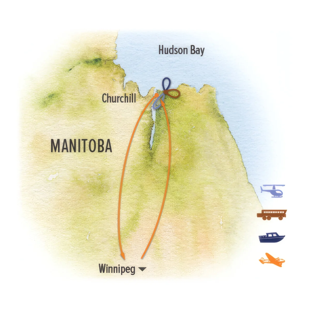 Trip map for Churchill Autumn: Polar Bears, Whales & the Aurora