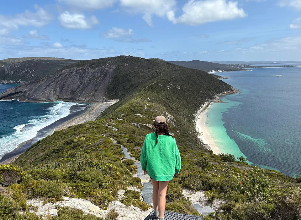 Hiking along the coast of Southwest Australia.