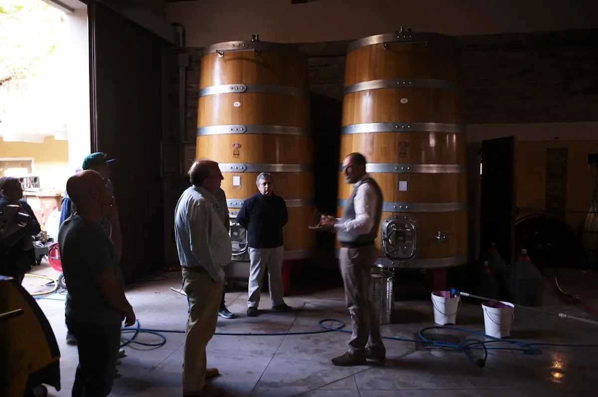 Guests touring local winery, Barolo, Italy.