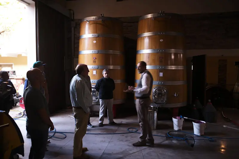 Guests touring local winery, Barolo, Italy.