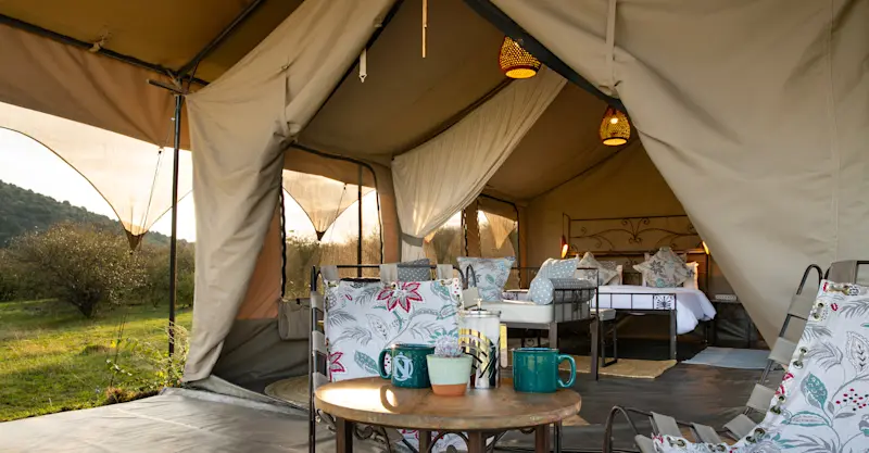 Guest tent at Nat Hab's Mara East Camp, Private Mara Conservancy, Kenya
