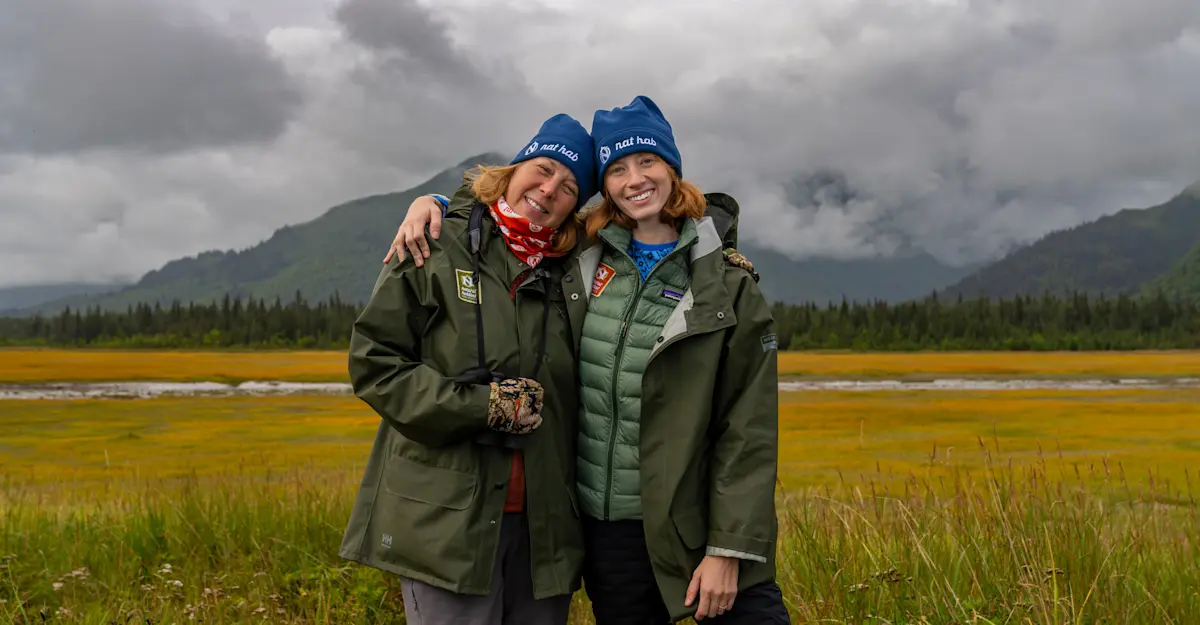 My mom and I at Nat Hab's Alaska Bear Camp on a Women's Journey!