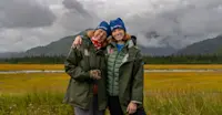 My mom and I at Nat Hab's Alaska Bear Camp on a Women's Journey!