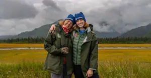 My mom and I at Nat Hab's Alaska Bear Camp on a Women's Journey!