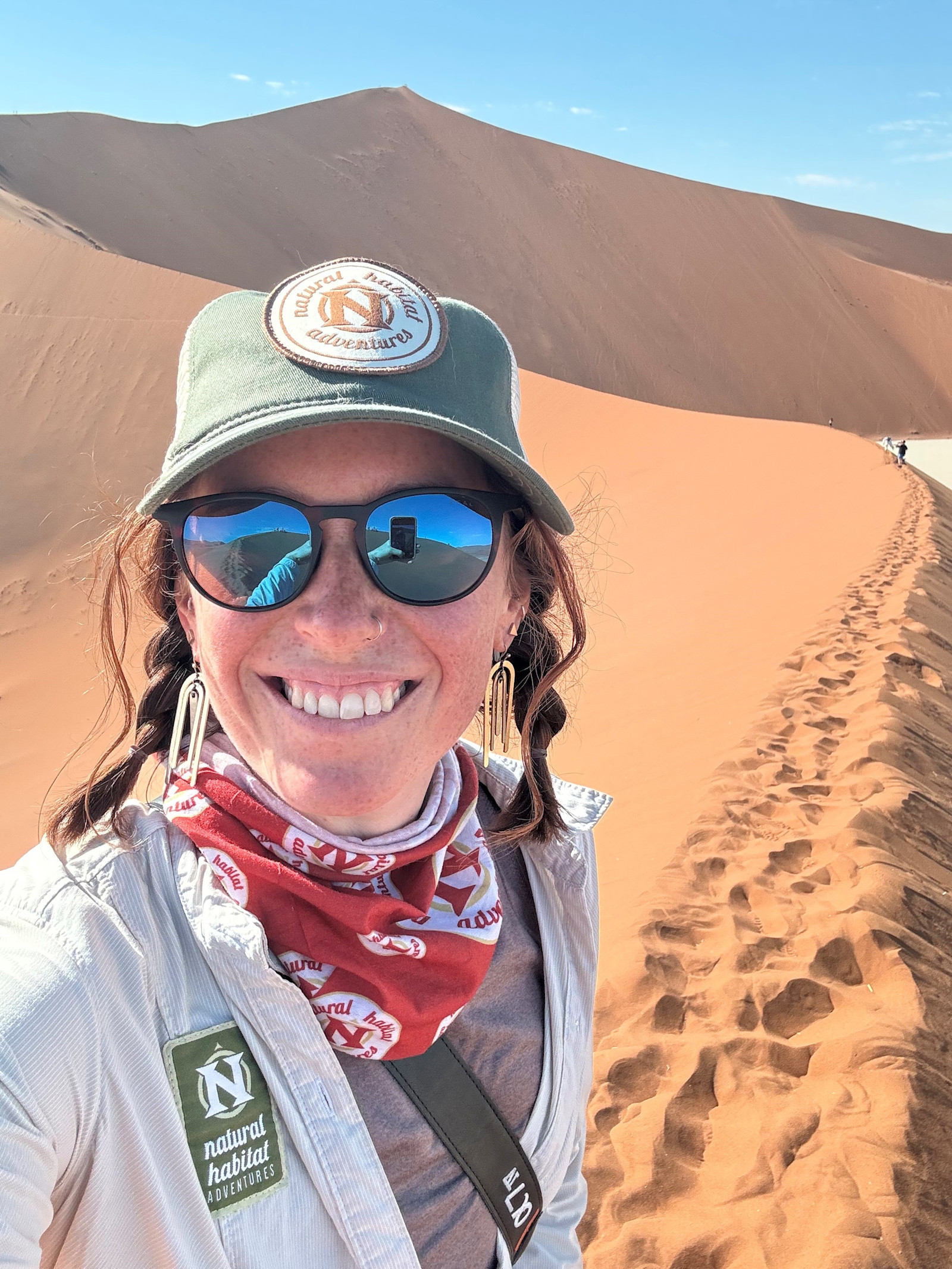 Hiking up the arm of the dune named "Big Daddy" in the Sossusvlei of Namibia. 