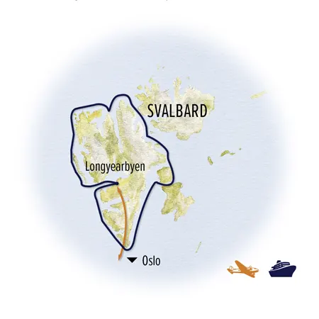 Trip map for Svalbard: In Search of Iconic Arctic Wildlife