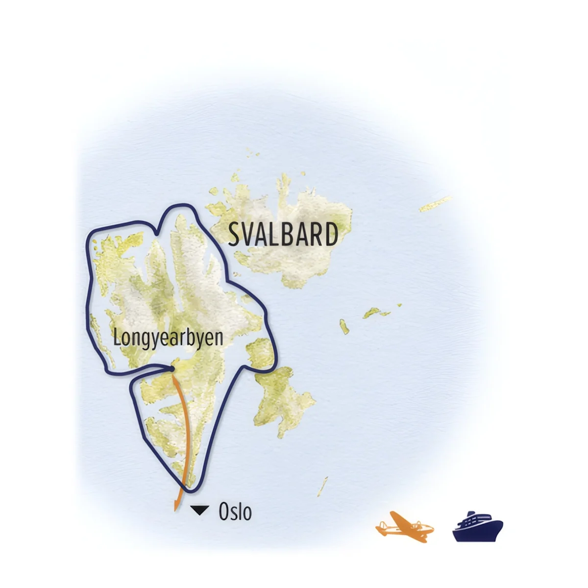 Trip map for Svalbard: In Search of Iconic Arctic Wildlife