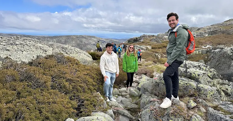 Guests hiking, Manteigas, Portugal.