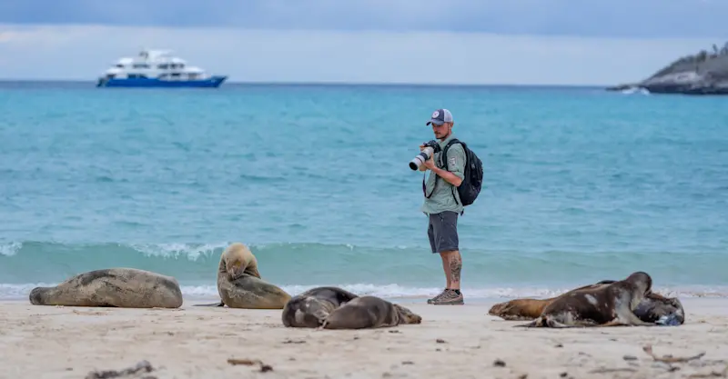 Nat Hab guest, Isabela Island, Galapagos, Ecuador.