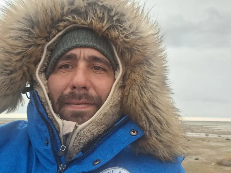 Looking for polar bears in Canada.