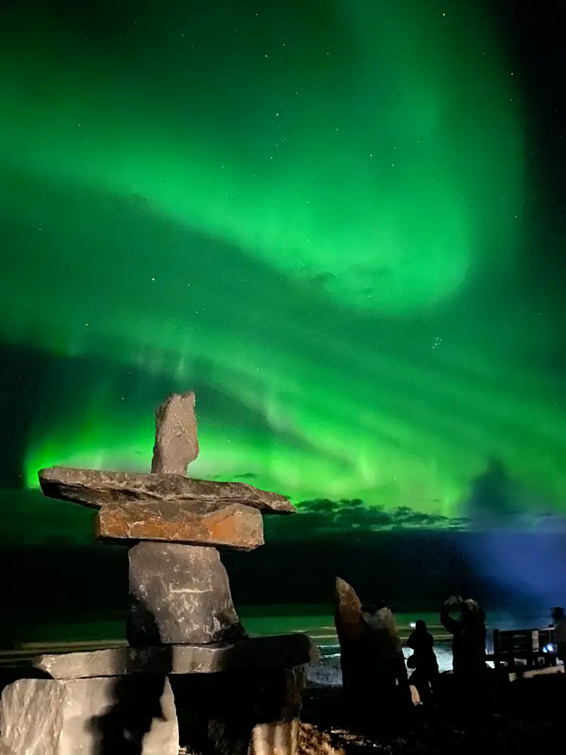 Watching the Northern Lights dance over Churchill, Manitoba.
