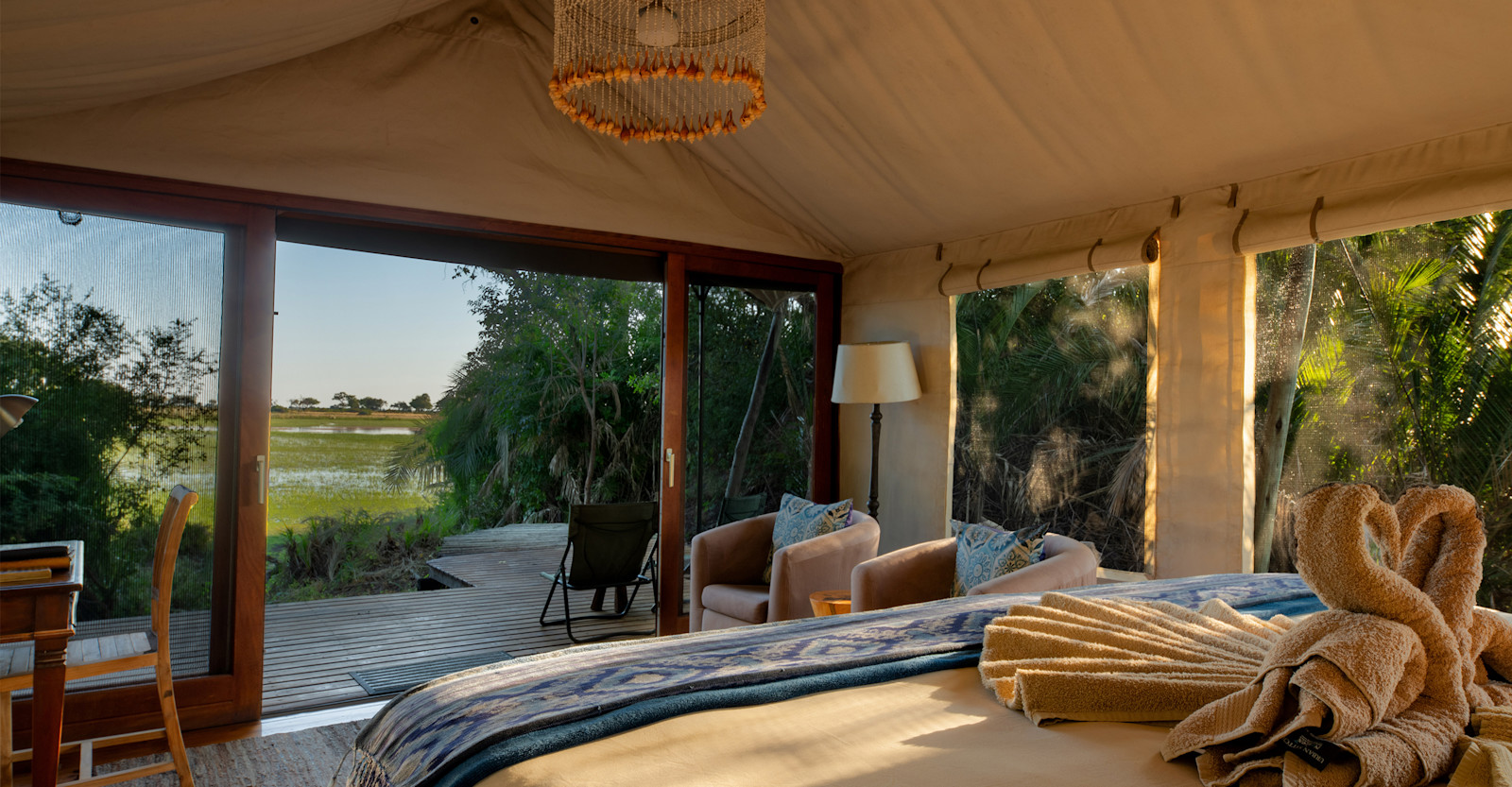 Guest tent at Nat Hab's Pelo Camp