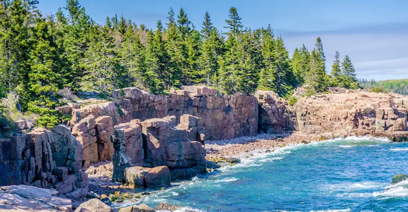 Rocky coastline, Acadia National Park, Maine.
