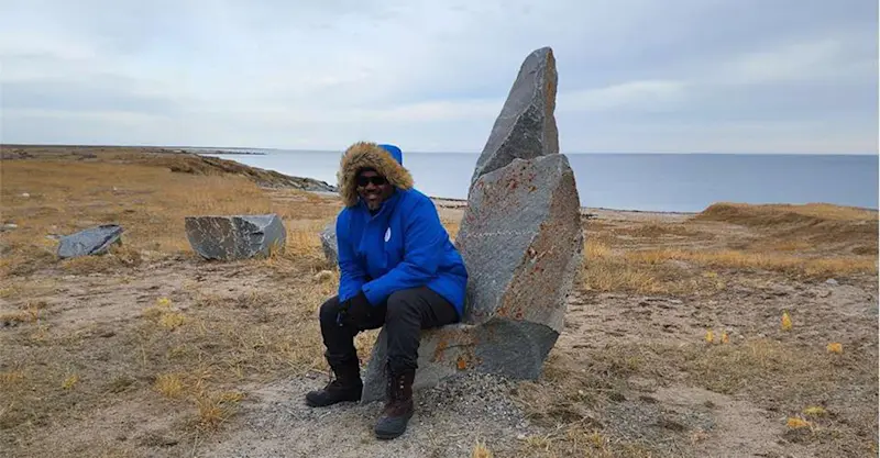 Enjoying Hudson Bay in Churchill. 