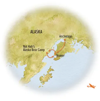 Trip map for Alaska Bear Camp Photo Expedition