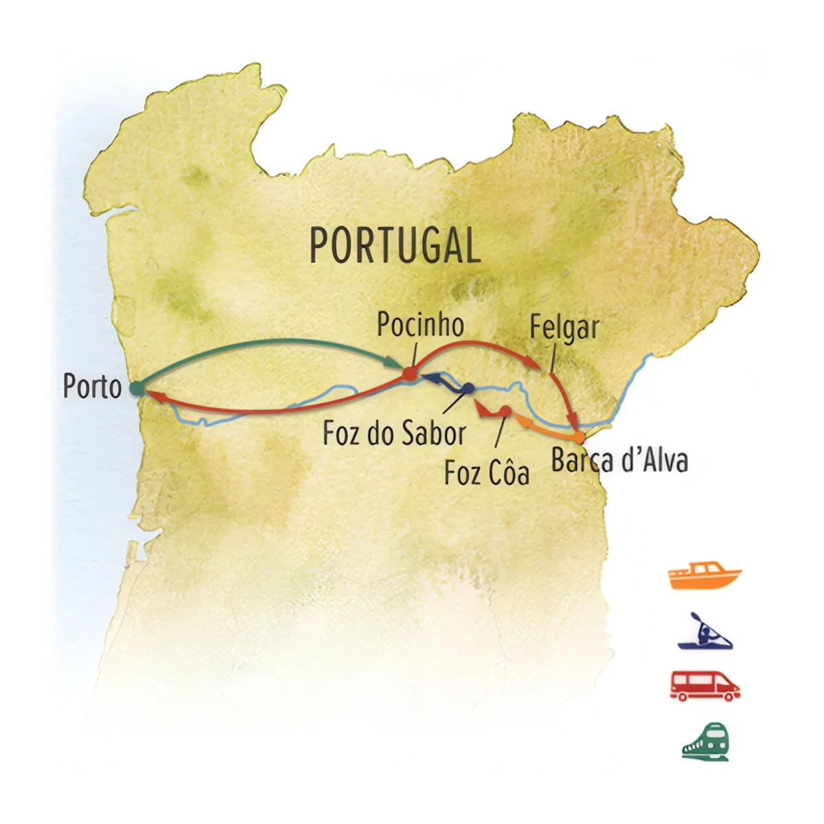 Trip map for Discovering Portugal's River of Wine