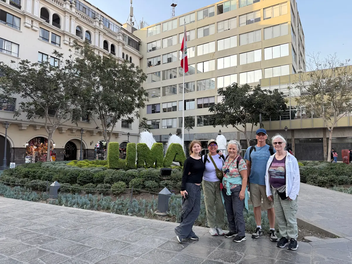 The Beginning – Lima Day Tour with Isla, Linda, JoAnn and Mark in Peru.