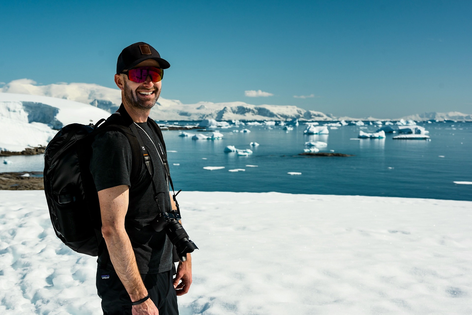 Enjoying the views at Portal Point in Antarctica.