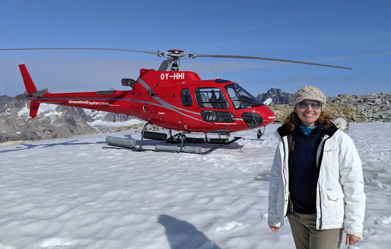 Heading out on a helicopter tour in Greenland. 