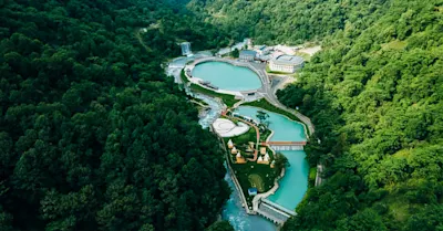 Aerial view of Labahe Lanshuijing Hotel