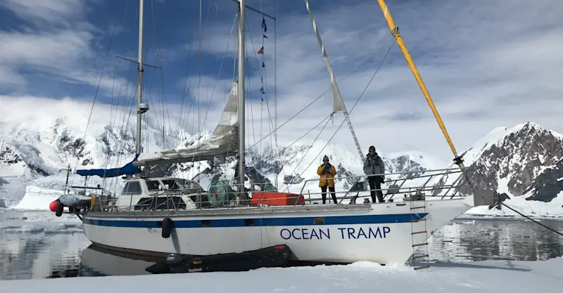 Nat Hab guests aboard S/Y Ocean Tramp, Antarctica.