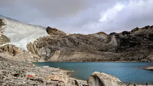 Setting up camp at 16,000 ft in the Andes of Peru.