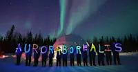 Light painting at Nat Hab's Aurora Sphere