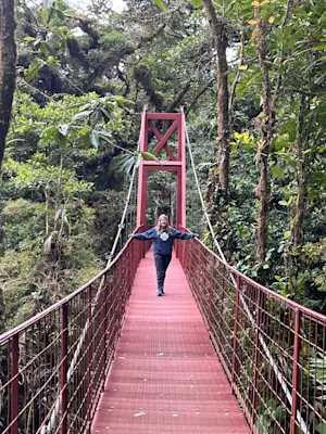 Atop a beautiful bridge in Costa Rica. 
