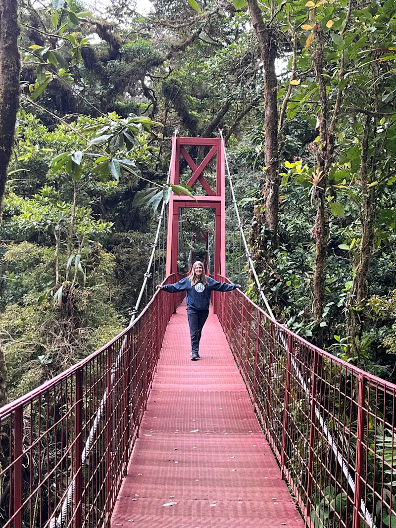 Atop a beautiful bridge in Costa Rica. 