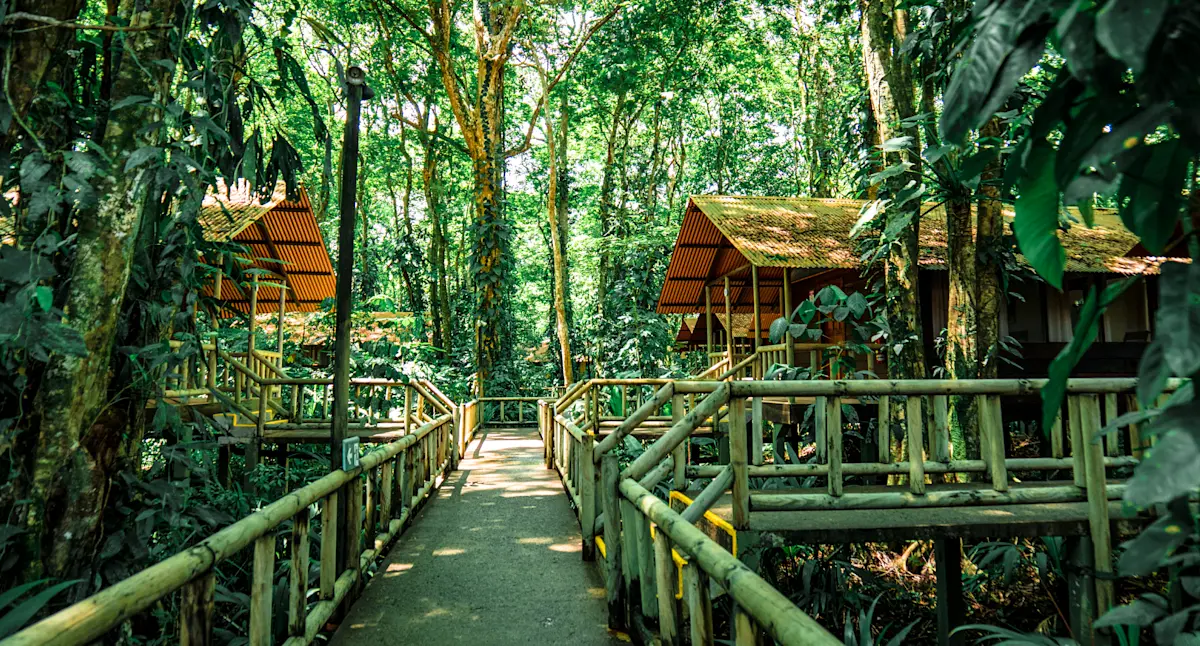 Walkway to guest cabins