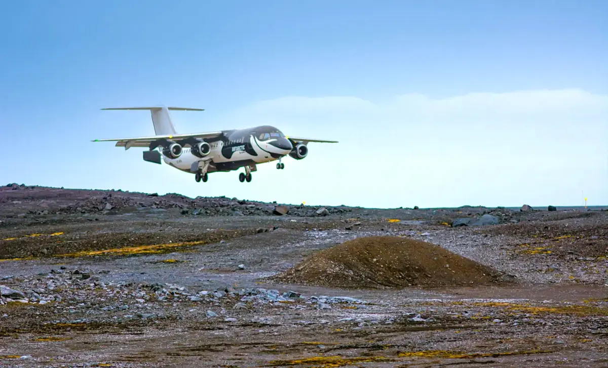 Landing at King George Island, Antarctica.