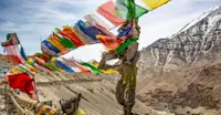 Tibetan prayer flags, Leh, India.
