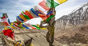 Tibetan prayer flags, Leh, India.